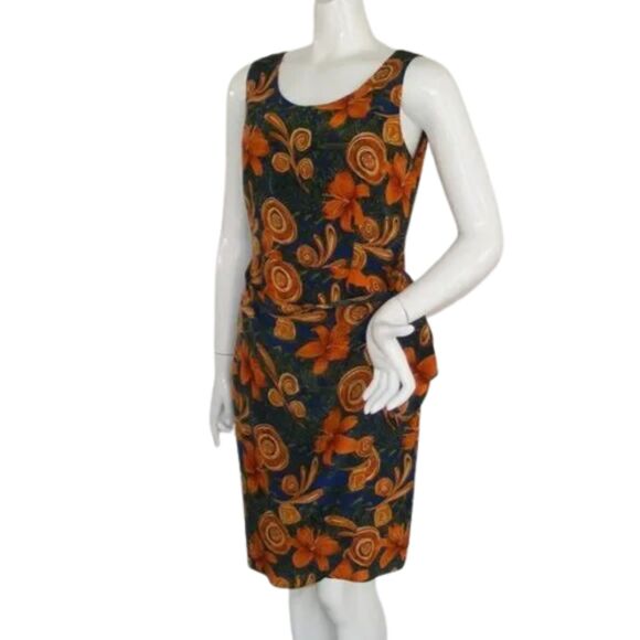 Vintage Spencer Jeremy Dress, 6, Silk, Multicolor, Polynesian, Ties on Hip - Picture 3 of 13